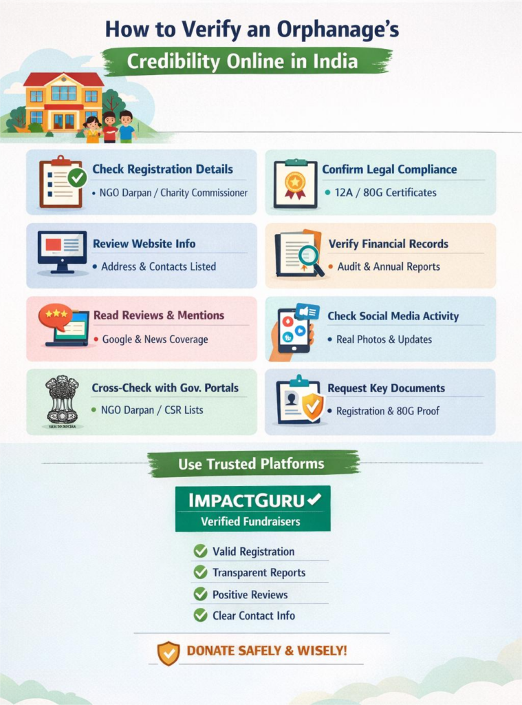 verify orphanage credibility online, Impact Guru