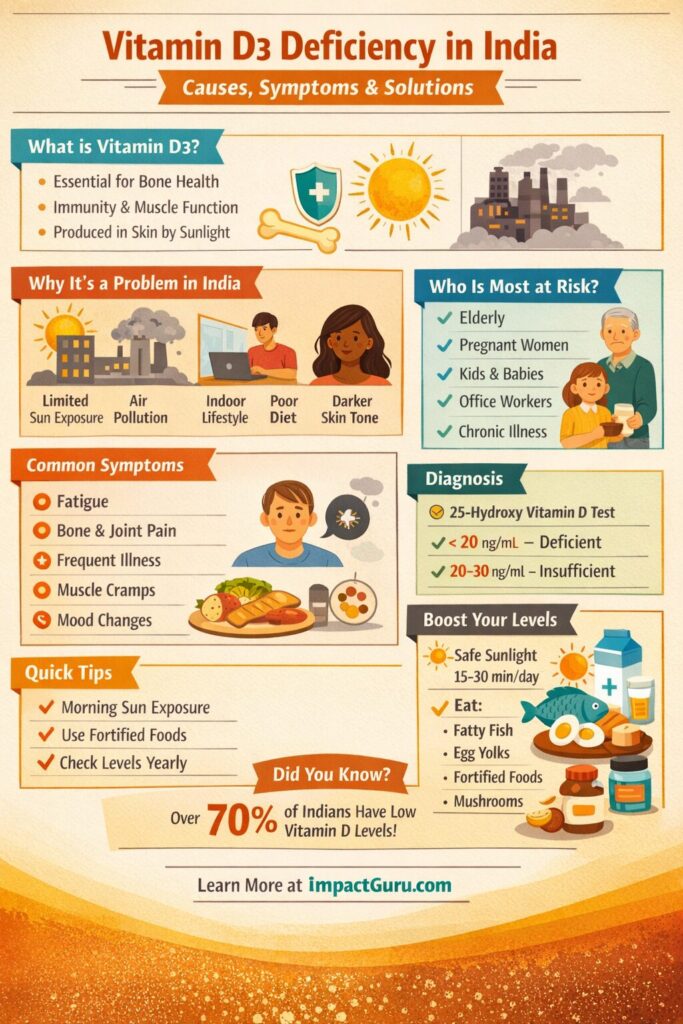 Vitamin D3 deficiency in india, Impact Guru