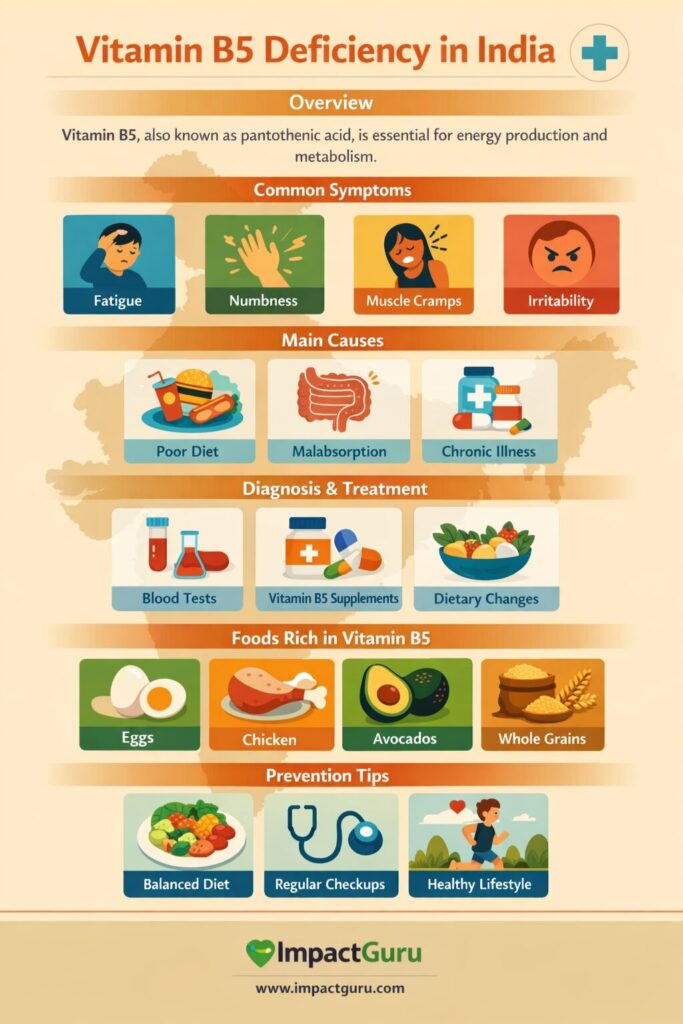 vitamin B5 deficiency in India, Impact Guru