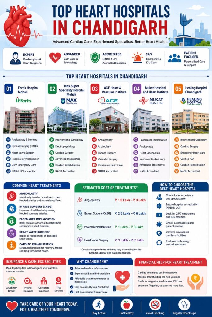 top heart hospitals in chandigarh, Impact Guru