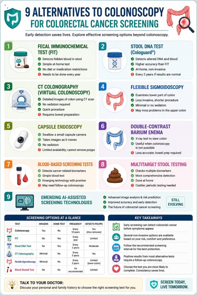 9 Effective Alternatives to Colonoscopy for Colorectal Cancer Screening