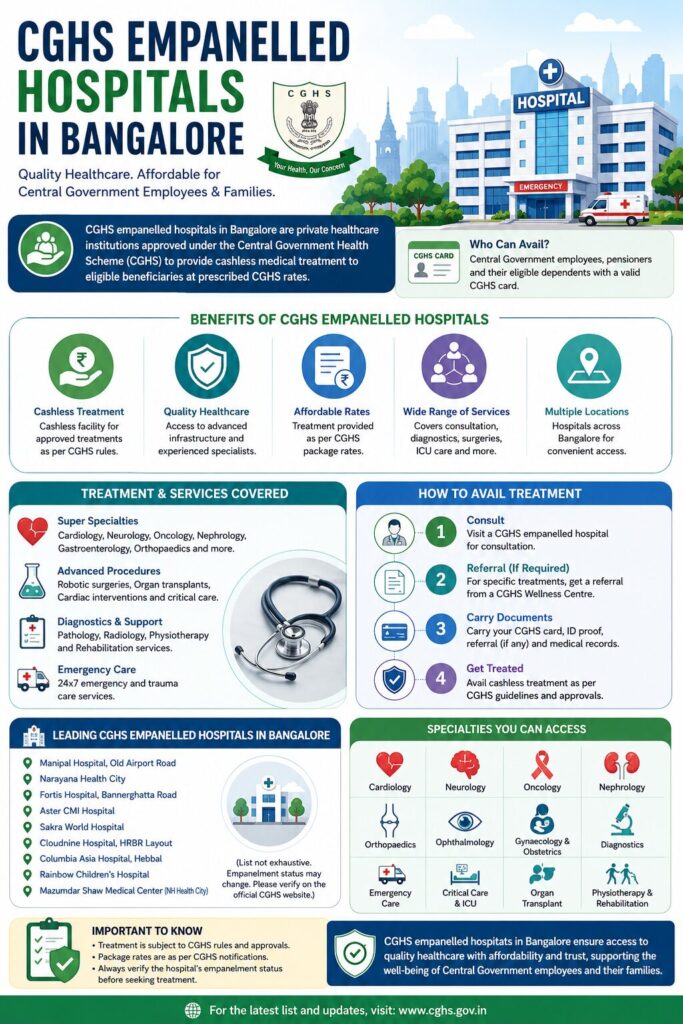 CGHS empanelled hospitals in Bangalore, Impact Guru
