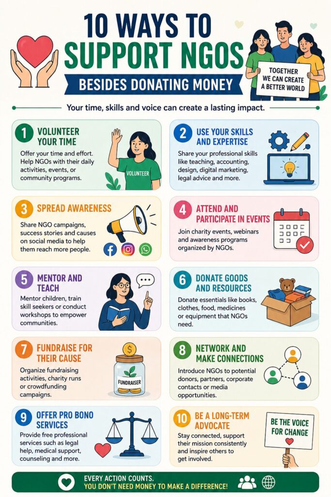 ways to support NGOs besides donating, Impact Guru