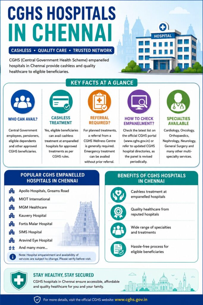 CGHS Hospitals in Chennai 2026: Full List