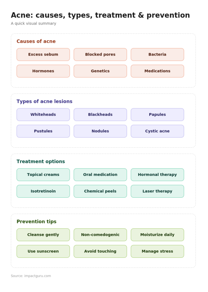 Acne Treatment, Causes, Symptoms, and Prevention
